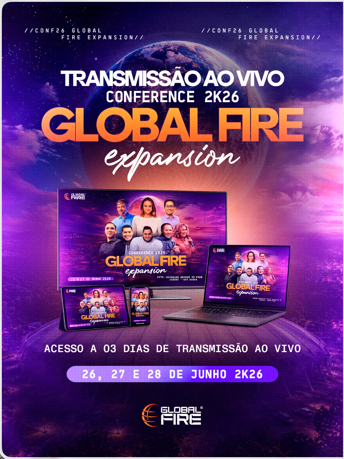 Transmissão Global Fire em diversos dispositivos